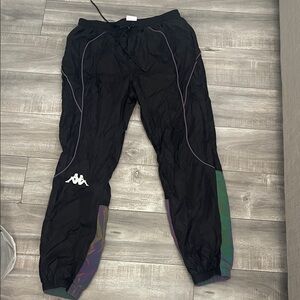 Kappa Kids Black Joggers with Iridescent Accents